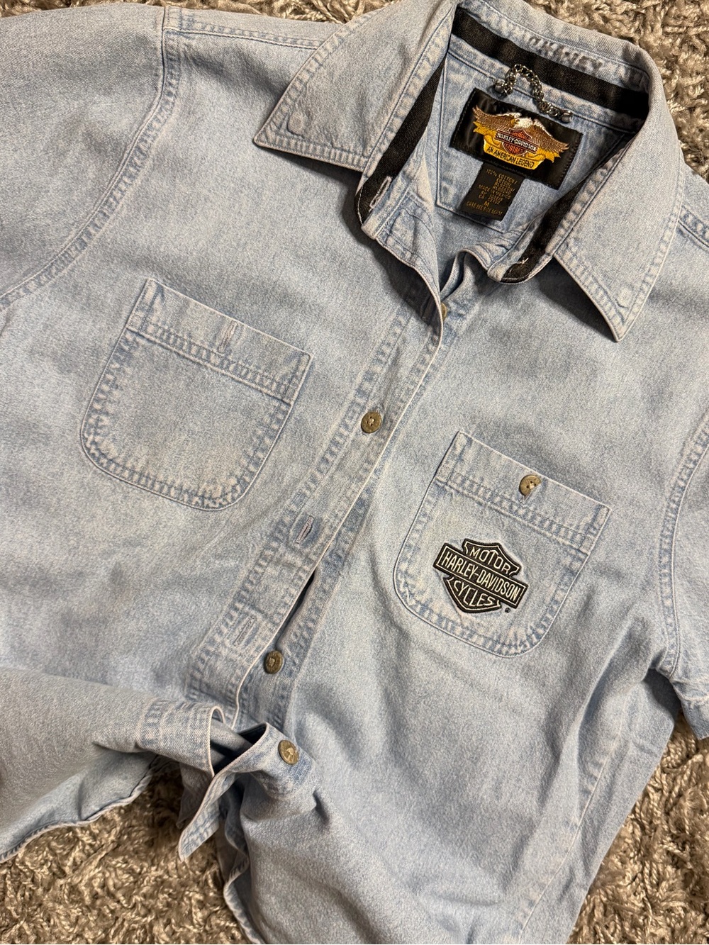 2000s Harley Davidson Jean Button Down Shirt